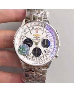 Replica Breitling Navitimer 01 AB012012/BB01/447A JF Stainless Steel White Dial Swiss 7750