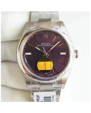 Replica Rolex Oyster Perpetual 39 114300 2018 UB Stainless Steel Red Dial Swiss 2836-2