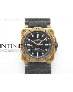 BR 03-92 Diver Real Bronze Noob 1:1 Best Edition Black Dial on Rubber Strap MIYOTA 9015 (Free Leather)
