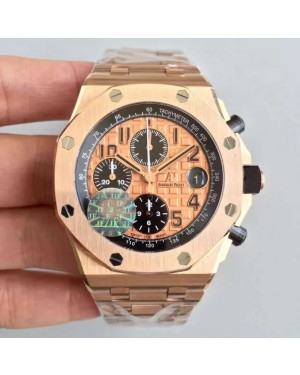 Replica Audemars Piguet Royal Oak Offshore 26470OR.OO.1000OR.01 JF V2 Rose Gold Gold Dial Swiss 3126