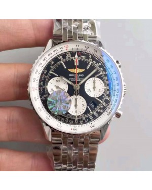 Replica Breitling Navitimer 01 AB012012/BB01/447A JF Stainless Steel Black Dial Swiss 7750