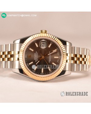 Rolex Datejust 37mm A2836 Two Tone With Grey Dial (BP)