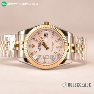 Rolex Datejust 37mm A2836 Two Tone With White Dial (BP)