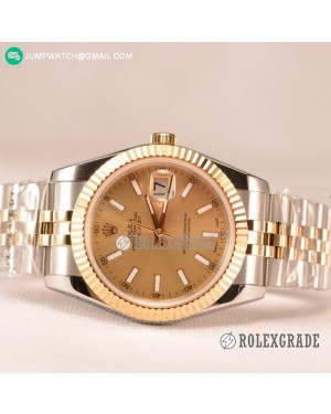 Rolex Datejust 37mm A2836 Two Tone With Sliver Dial (BP)